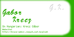 gabor krecz business card